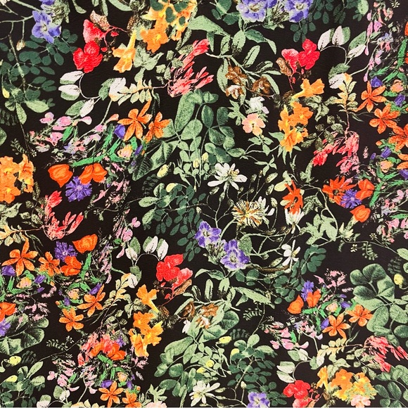 H&M | Black Floral Pattern Midi Dress | US Size 4 - Picture 8 of 10